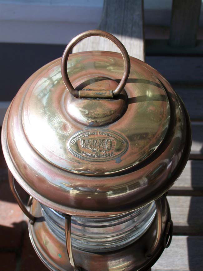 A nice small Ship's Anchor Lamp by Perkins Marine Lamp company circa 1920 — image 2